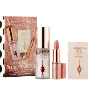 Charlotte Tilbury Airbrush Flawless Spray + Magic Cream & Lipstick Pillow Talk